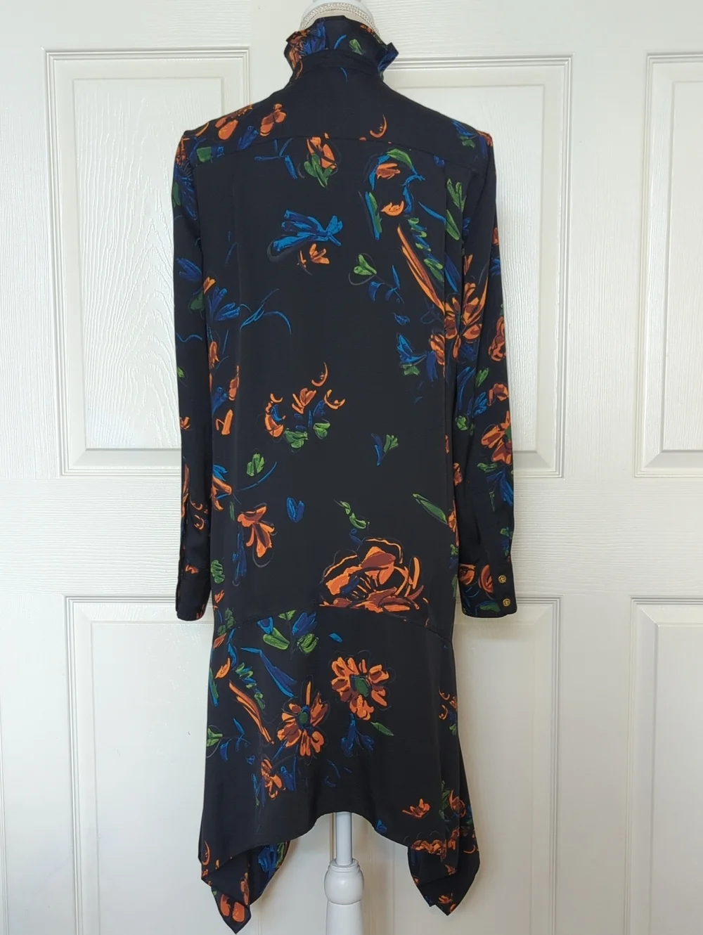 Tory Burch Cora Ruffled Floral Crepe Dress